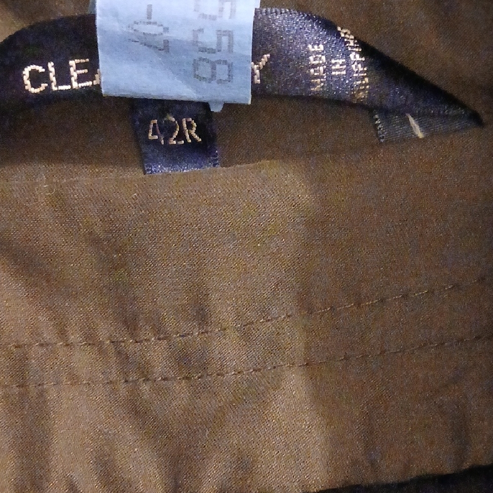 Ralph Lauren Olive Trench Coat with Brown Collar - Picture 3 of 5